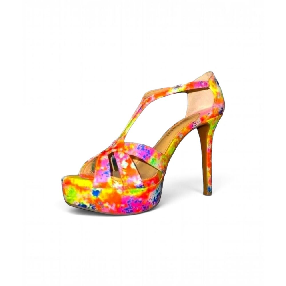 (7/124) Gianni Bini Floral Platform Heels Women’s Size 6.5 Multicolor Stiletto S